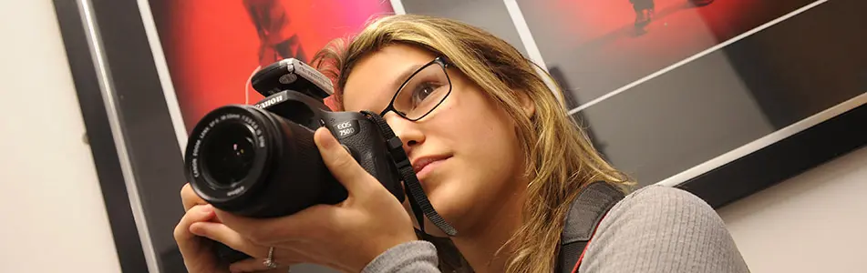 student taking a photo
